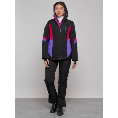 Ski jacket female winter, size 44, black color-5