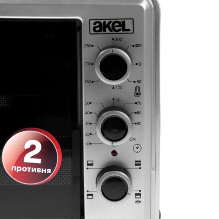 Mini-fucker Akel AF-940, 1300 W, 45L, 50-320 ° C, timer, grill, silver-2