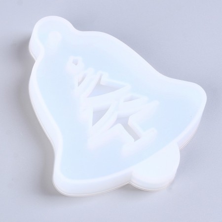 Silicone form universal, suspension "Bell with Christmas tree"-3
