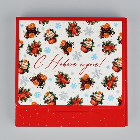 Chocolate box "New Year's sweets", with a window, 10.2 x 1.4 x 10.2 cm, New Year-2