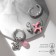 Earrings with the removable element "Transformer" Bear, pink color in silver