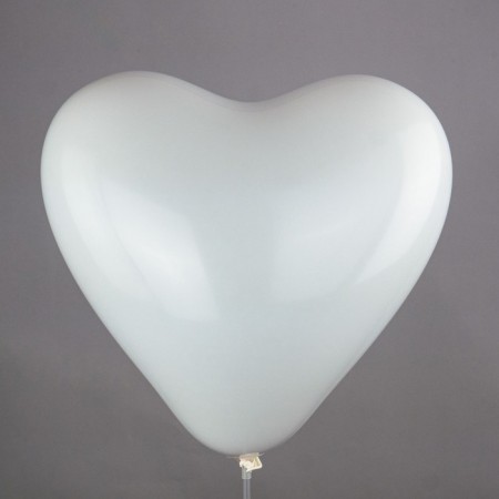 Latex ball 12 "Heart" color is white, set 50 pcs.