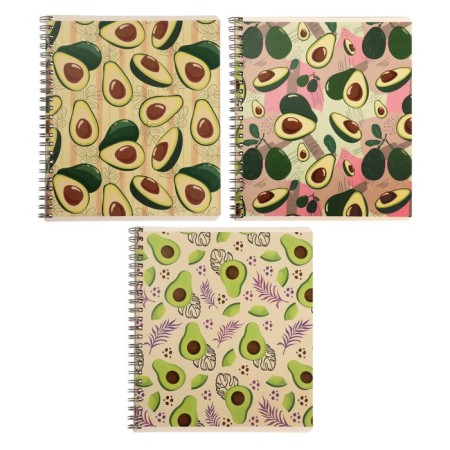 A notebook of 60 sheets in a cage on the rowing "Avocado", cover shaking cardboard, VD-LK, block No. 2 (gray sheets), mix