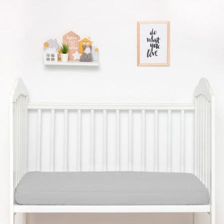 Rectangular "Baby I" sheet 100x160 cm, dark gray, 100 % cotton, stump