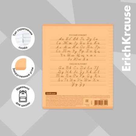 Notebook 12 sheets, line A5+, on the bracket, Erichkrause, classic coverpro neon, plastic cover, orange,-3