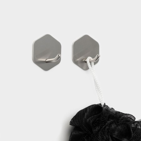 Self -adhesive hooks Stölz “Classic”, 2 pcs, hexagon, 4.5 × 4.5 × 3 cm, chrome-1