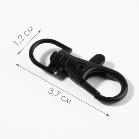 Metal carbine, 37 × 12 mm / 9 × 1.7 mm, 5 pcs, black color-1
