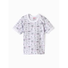 Children's T -shirt on the Bunny buttons, white/pink color, height 74