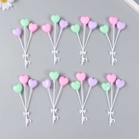 Decor for creativity Plastic "Bound of balloons-hearts" 3 pcs 12.5 cm