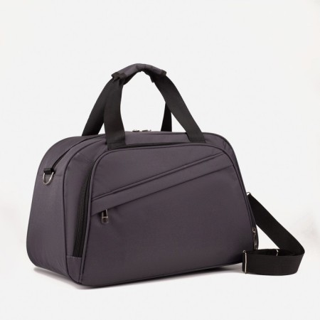 Road bag with lightning, 2 external pockets, a suitcase holder, a long belt, color gray color