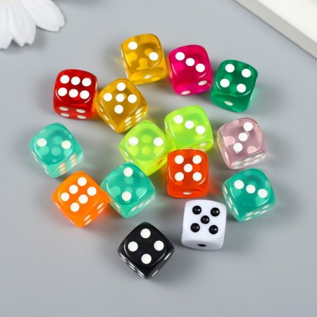 Decor for creativity Plastic "Playing Bones" mix 1.4x1.4x1.4 cm