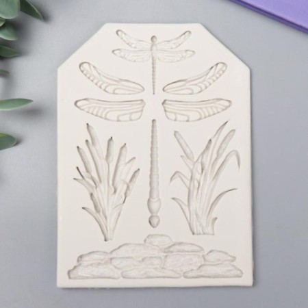 Mold Silicon "Dragonfly in the reed" 9 items 0.6x10x13.7 cm