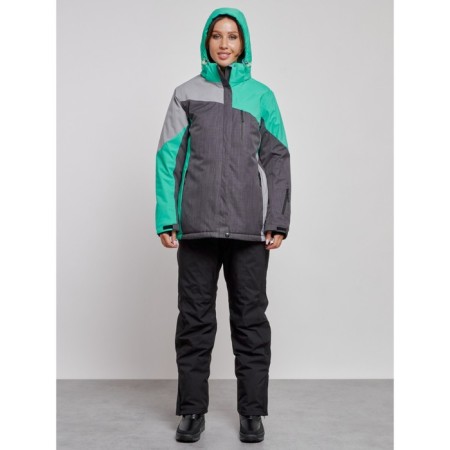 Ski costume female winter, size 52, green color-4