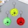 A keychain plastic reflective "Bear with stars" mix 5x5 cm