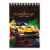 Notepad A6, 60 sheets in a cage, on the crest, Bright Cars, cover coated cardboard, block 60g/m2, mix