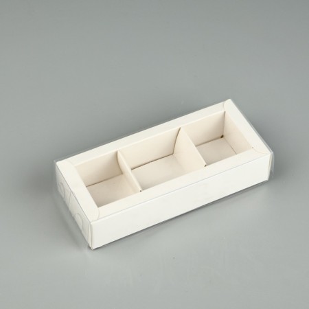 Box for 3 sweets with cells "White", 14.5 x 6 x 3 cm