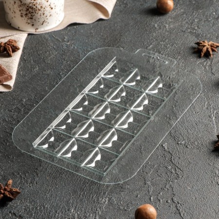 Form for chocolate and sweets “Night Kiss Tile”, 17 × 8.5 × 1 cm, the color is transparent-3