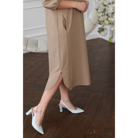 Female dress, size 50, beige color-5