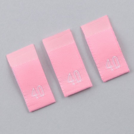 Textile strip "40", 4.6 x 1.1 cm, pink color-1