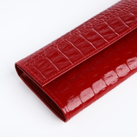Women's wallet on the button, red color-2