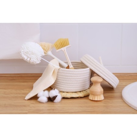 Basket for storage ladled handmade LadOM "Bell", 16 × 16 × 12 cm, beige color-6