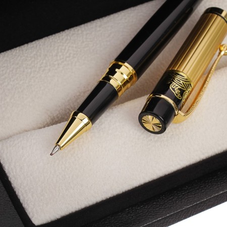 Gift Gel Gel Calligrata, artificial leather case, black and golden housing-2