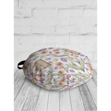 Pillow Sidushka "Tulips as a gift", decorative, d = 52 cm-1