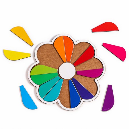 Wooden puzzle for children "Flower", we study the colors-5