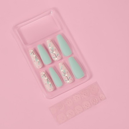 Fresh liners, 12 pcs, with adhesive plates, ballerina shape, pink/turquoise color-1