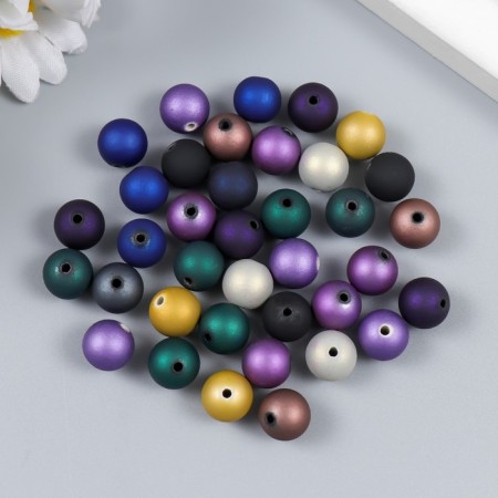 Beads for creativity plastic "Balls. Cold shades of metallic" set 20 g 1x1x1 cm