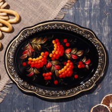 Zhostovsky tray, 30x23 cm, small, oval