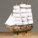 Ship "Odyssey" with white sails, green-brown corps, 58*8*48cm