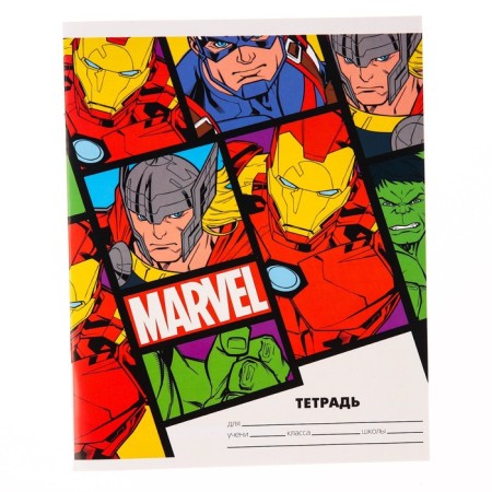 Notebook in a line of 24 sheets, 5 types of mix, cover covering cardboard, avengers-5