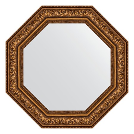 Mirror in the baguette frame, vignette aged bronze 109 mm, 75x75 cm