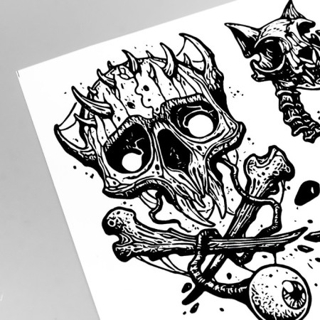 Tattoo on the body "horror" 10x15 cm-2