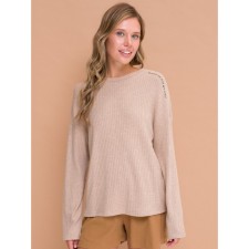 Female jumper, size 48, beige color
