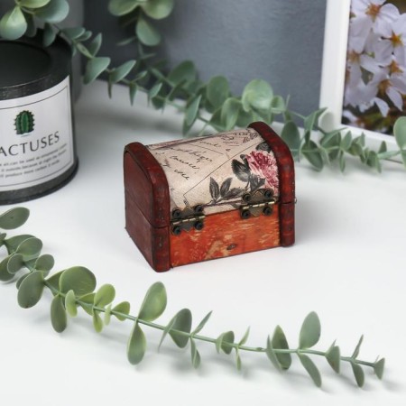 Casket wood chest "Blooming city" 6x8x5.5 cm-4