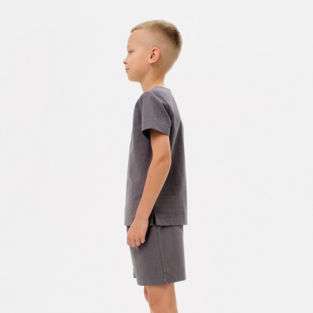 Set for a boy (shirt, shorts) minku: Cotton Collection color gray, height 134-3