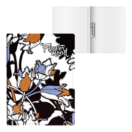Folder with a side clamp plastic Erichkrause® Tulips, A4, 4pcs.