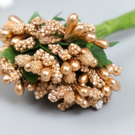Flowers for decorating "inflorescence" gold 1 bouquet = 12 colors 8.5 cm-2