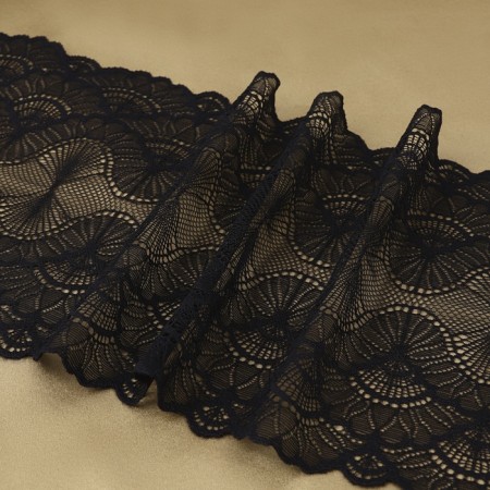 Lace elastic fabric, 180 mm × 2.7 ± 0.5 m, black color-1
