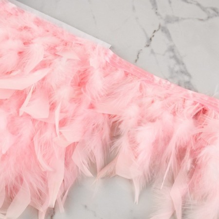 Tesma with feathers turkey, 13-17 cm, 5 ± 0.5 m, pink color-1