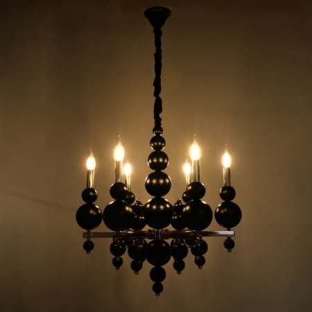 Siena chandelier 6he14 40W black and gold 60x60x117 cm-5