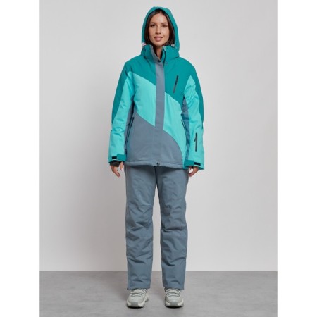 Ski costume female winter, size 56, dark green color-4