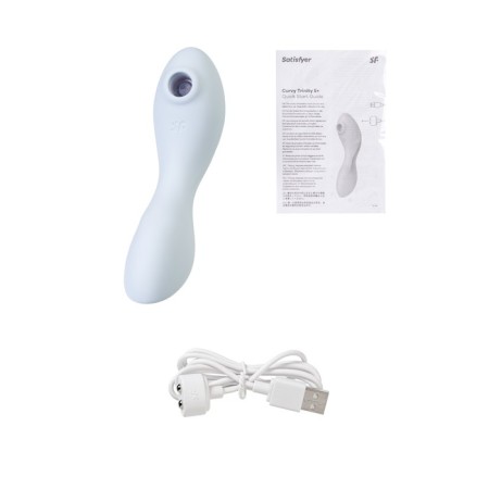 Satiffyer Curvy Trinity 5+ vacuum clitoris stimulator, blue color-2