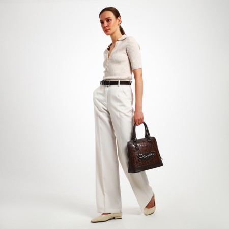 Female Bag Textura, Tout, Middle Size, Brown color-8