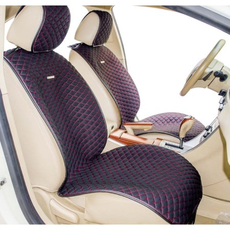 Palermo capes, on the front seats, textiles, black/red, 2 pcs-2