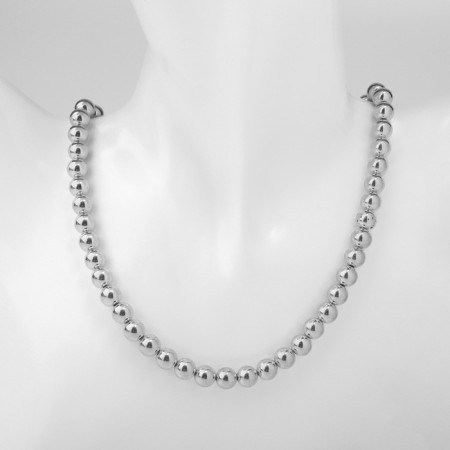 Beads with pearls "Olympia" environment, color silver, 45cm-7