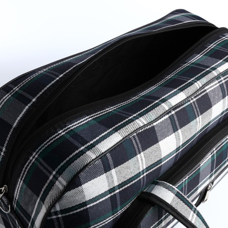 Road bag with lightning, outer pocket, long belt, blue/white color-2