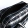 Road bag with lightning, outer pocket, long belt, blue/white color